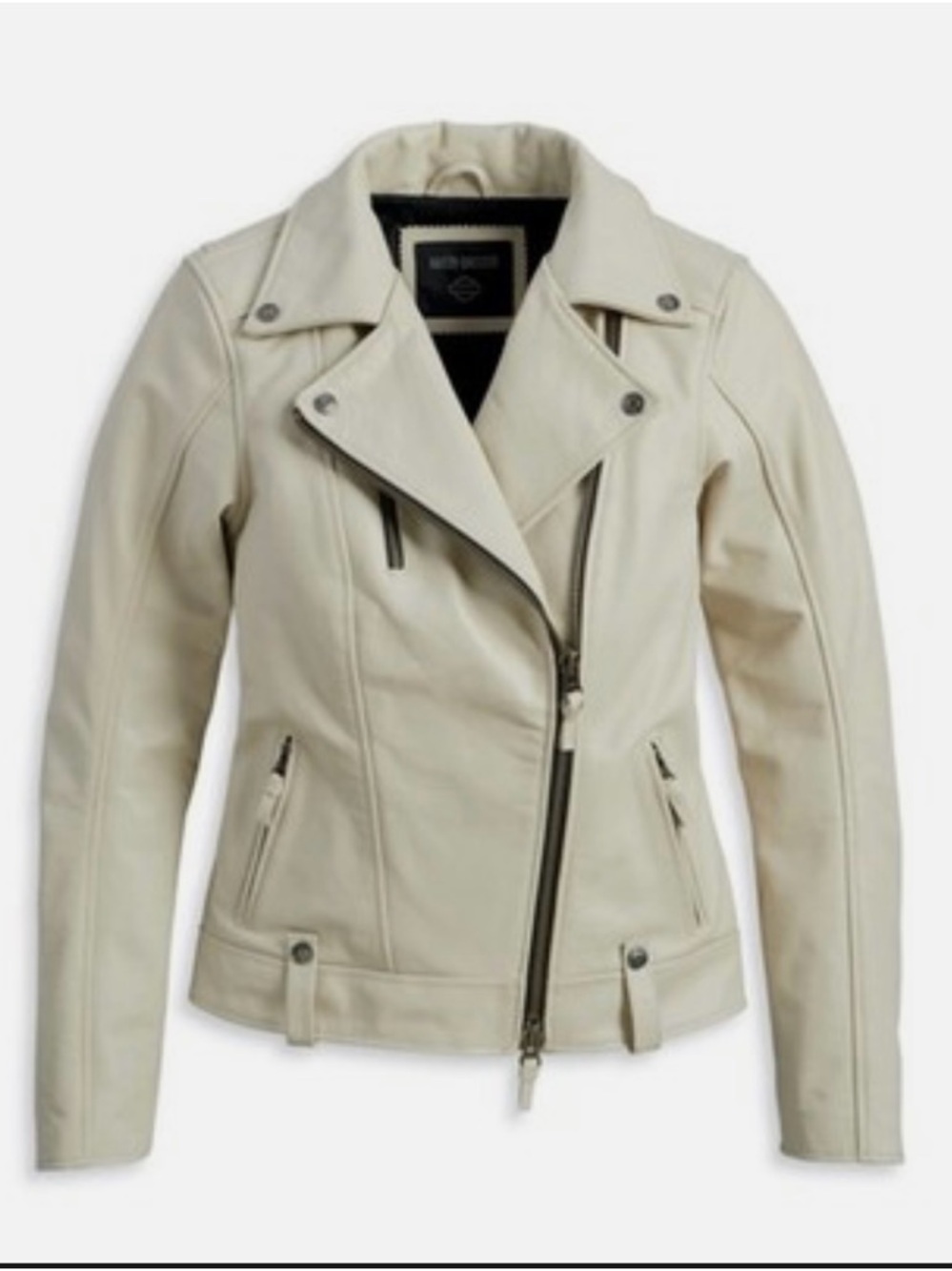 Harley-Davidson Off-White Asymmetric Leather Moto Jacket